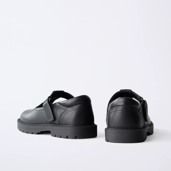 Zara Kids NWT leather black mary jane school shoes 6552/630 - Picture 4 of 13